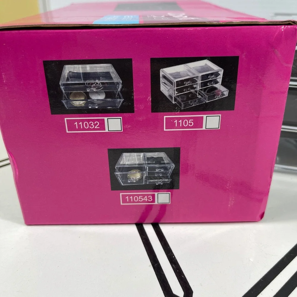 Clear Acrylic Cosmetic Organizer 3 Drawer Makeup Jewelry Display‎ Storage Box
